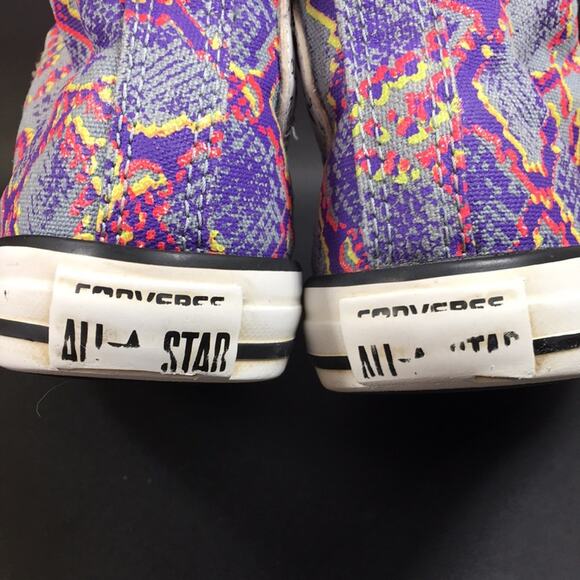 Converse Chuck Taylor All Star High Hi-Top Sneakers Purple Reptile Junior Size 1 - Picture 6 of 13